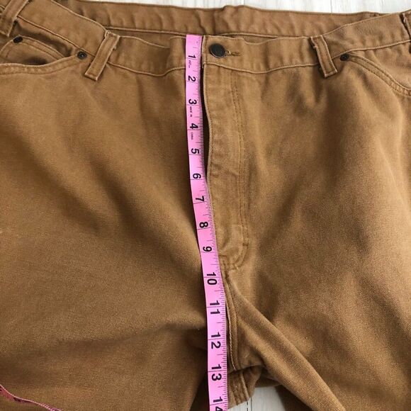 Dickies Mens Tan/Brown Carpenter Cargo Utility Work Pants Zip Closure No Tag W42 - Picture 10 of 13